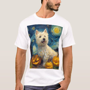 Camiseta West Highland Terrier Perro Lindo Halloween Jack O