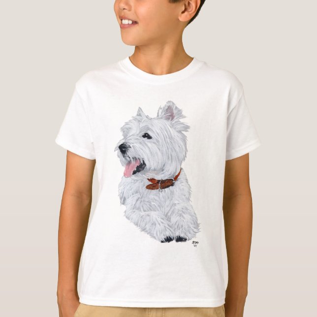 Camiseta West Highland White Terrier alegre (Anverso)
