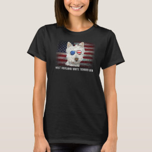 Camiseta West Highland White Terrier Dad Bandera Americana