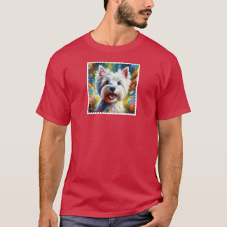 Camiseta West Highland Whiteerrier Westie Dog Acrylic Art P