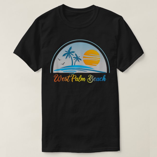 Camiseta West Palm Beach FL Florida Surf Palm Tree Surf (Diseño del anverso)