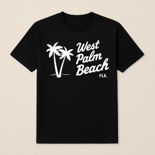 Camiseta West Palm Beach Florida Guión tropical Minimalista