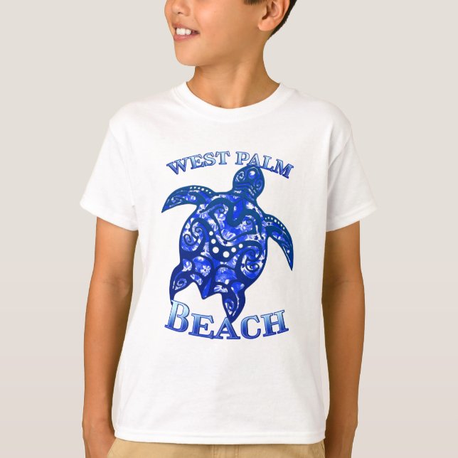 Camiseta West Palm Beach Florida Vacation Tribal Turtle (Anverso)