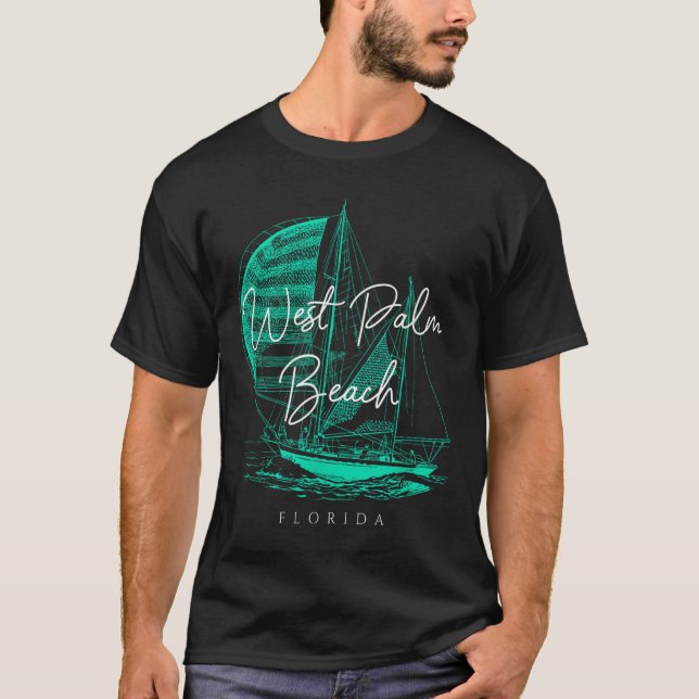 Camiseta West Palm Beach Sailboat (Anverso)