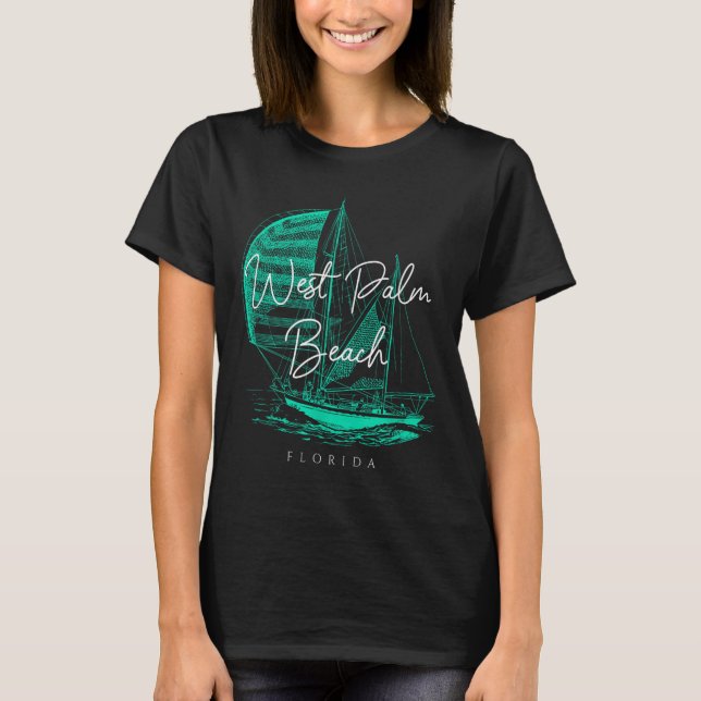 Camiseta West Palm Beach Sailboat (Anverso)