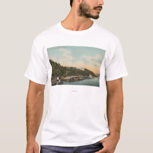 Camiseta West Point, NY - vista del puerto en el río Hudso