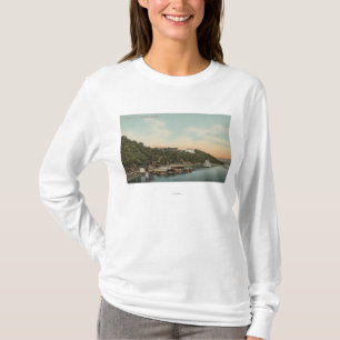 Camiseta West Point, NY - vista del puerto en el río Hudson