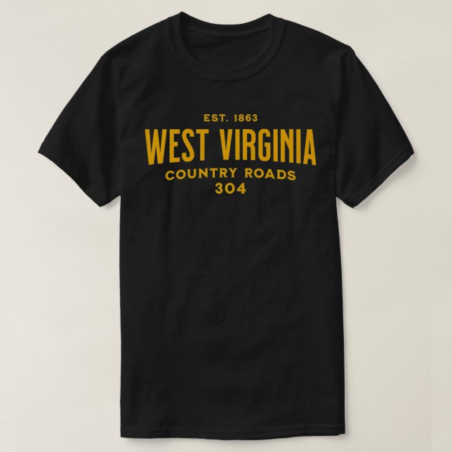 Camiseta West Virginia 304 Home Country Roads de larga dist (Diseño del anverso)