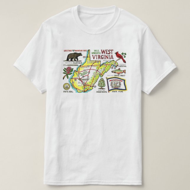 Camiseta West Virginia Map T Shirt (Diseño del anverso)