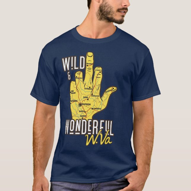 Camiseta West Virginia Map WV Middle Finger Funny WV WV (Anverso)