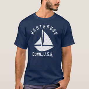Camiseta Westbrook Connecticut Navegación Embarcación Texto