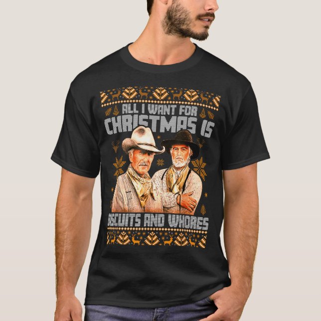 Camiseta Western Biscuits And S Christmas Ugly  (Anverso)
