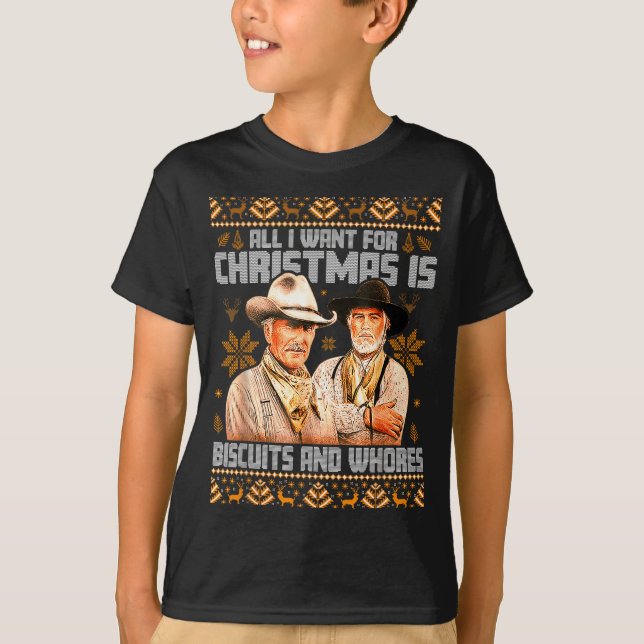 Camiseta Western Biscuits And S Christmas Ugly  (Anverso)