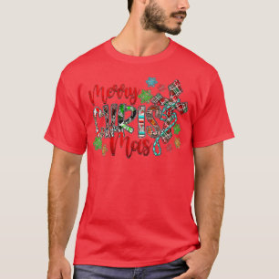 Camiseta Western Boho Turquoise Serape Cross Merry Christma