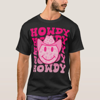 Camiseta Western Country Cow Howdy Leopard Smile Face Cowgi