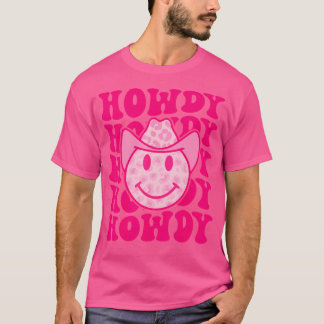 Camiseta Western Country Cow Howdy Leopard Smile Face Cowgi