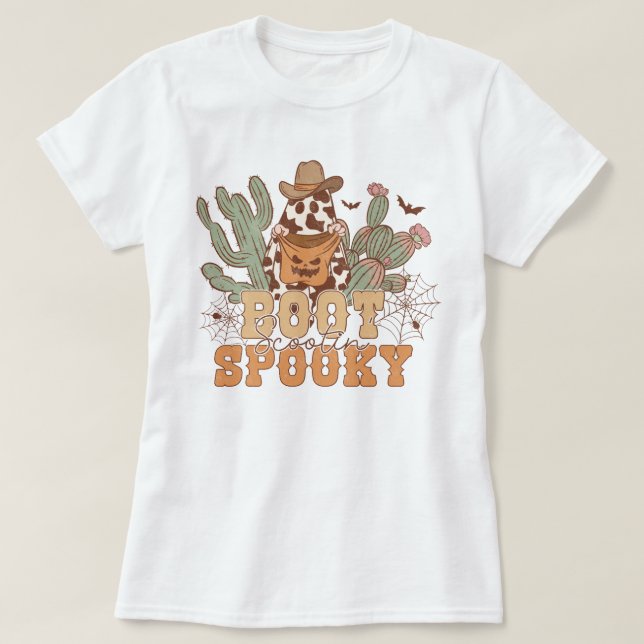 Camiseta Western Cowboy Boot Scootin Spooky Halloween (Diseño del anverso)