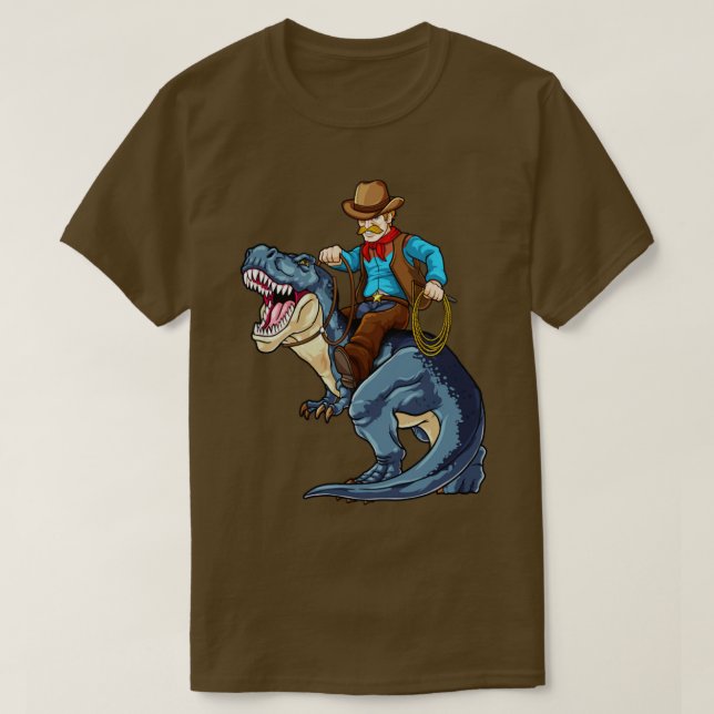 Camiseta Western Cowboy Riding T Rex Dinosaur Wild West Din (Diseño del anverso)