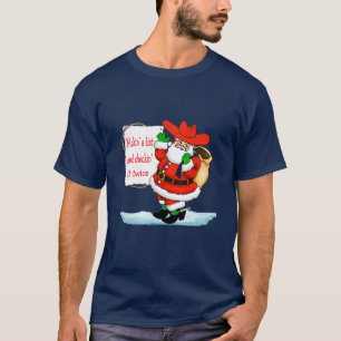 Camiseta Western Cowboy Santa Makin' A List