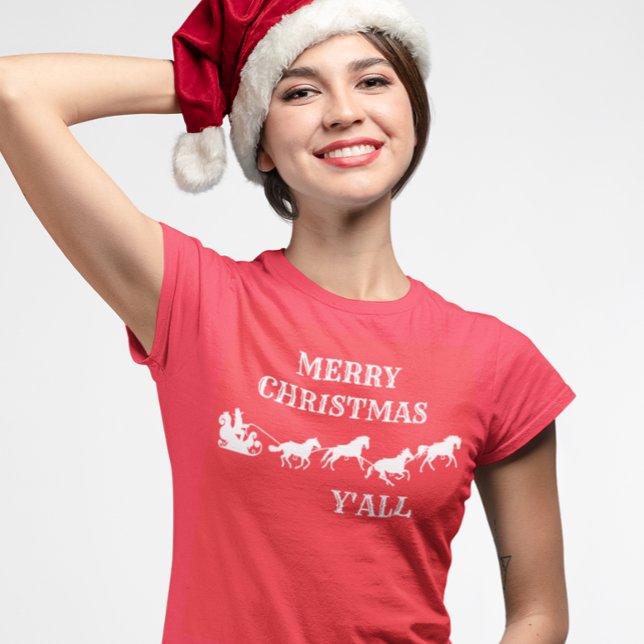 Camiseta Western Cowboy Y'all Feliz Navidad (Subido por el creador)
