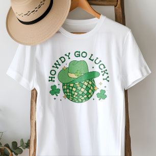 Camiseta Western Disco Howdy Go Lucky St Patricks Day