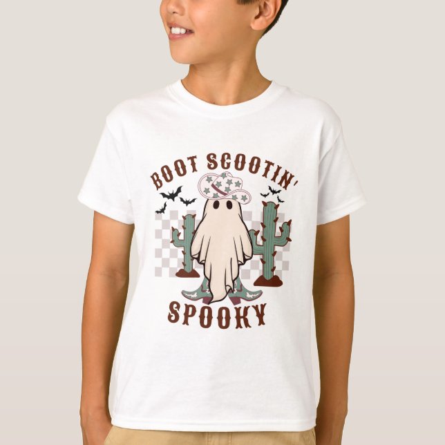 Camiseta Western Halloween Boot Scootin Spooky (Anverso)