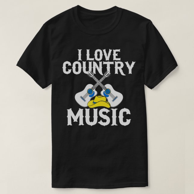 Camiseta Western I Love Country Music USA Line Dance Campfi (Diseño del anverso)