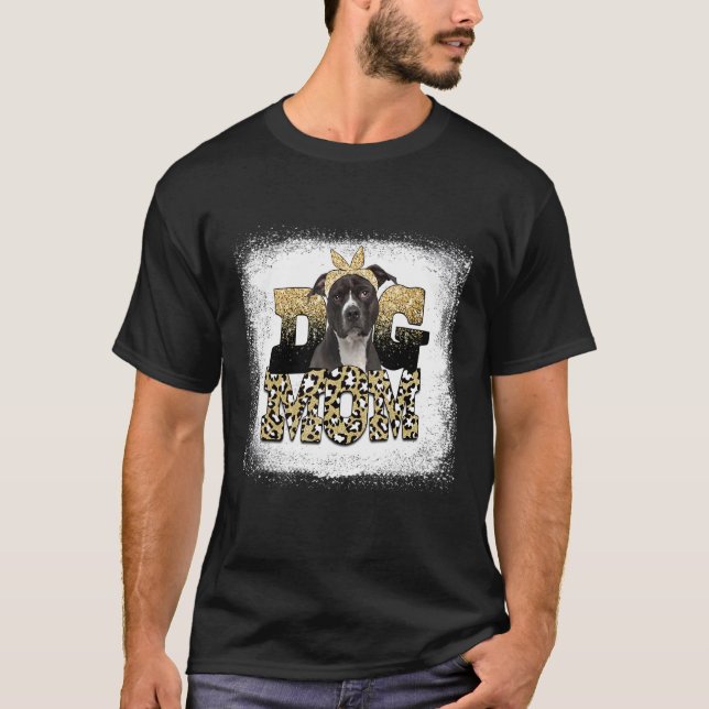 Camiseta Western Leopard Staffordshire Bull Terrier Mom Mot (Anverso)