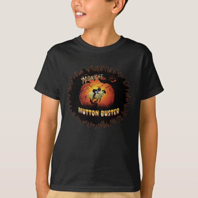 Camiseta Western Rodeo Midnight Mutton Buster Halloween (Anverso)