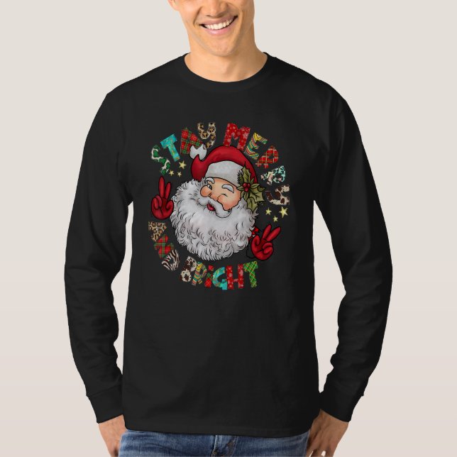 Camiseta Western Stay Merry And Bright Santa Claus Hippie C (Anverso)