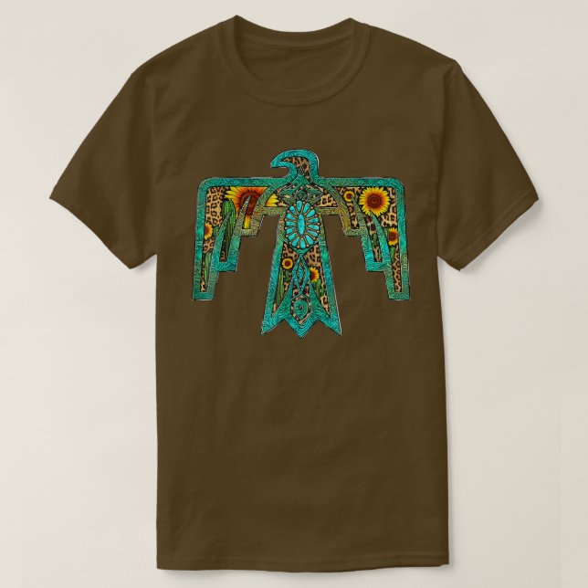 Camiseta Western Sunflower Turquoise Nativo Thunde (Diseño del anverso)