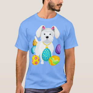 Camiseta Westie Bunny Rabbit Gorra jugando a los huevos de