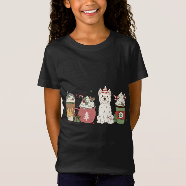Camiseta Westie Coffee Latte Navidades de Invierno Perro Fi (Anverso)