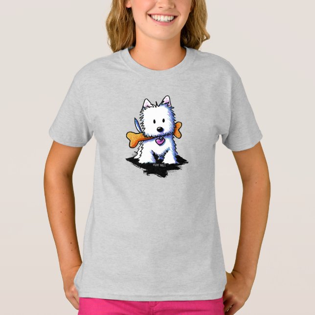 Camiseta Westie con Bone KiniArt (Anverso)
