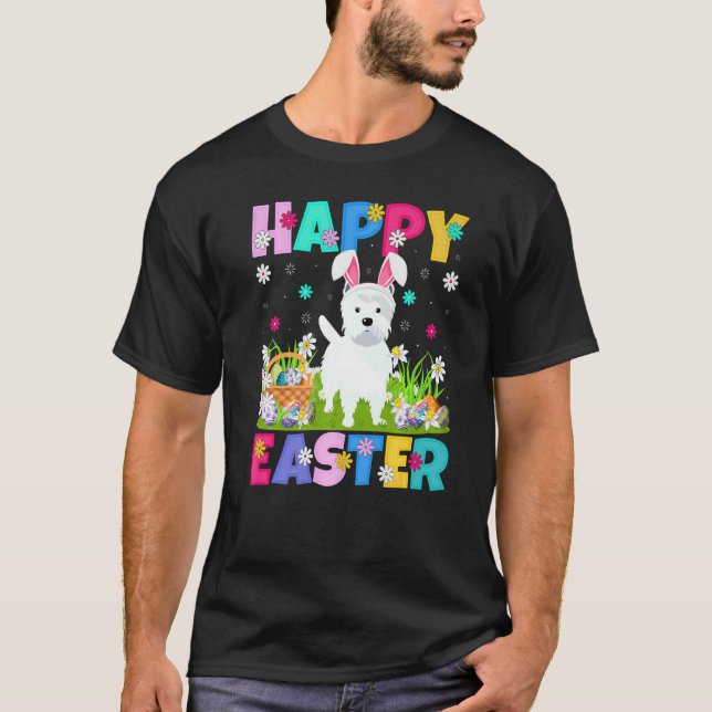 Camiseta Westie Dog Happy Easter Bunny Westie Easter Sunday (Anverso)