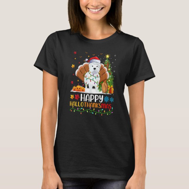Camiseta Westie Dog Happy Westie Hellothanksmas (Anverso)