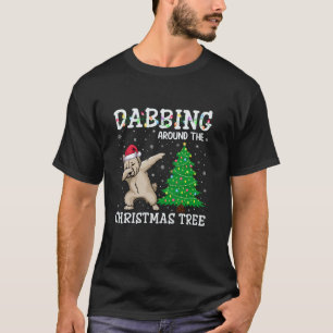 Camiseta Westie Dog Santa Hat Dabbing alrededor de los Navi