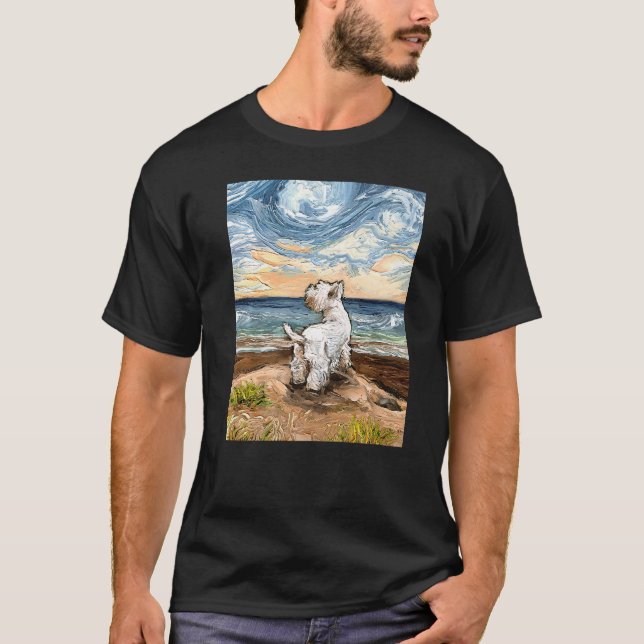Camiseta Westie In The Beach West Highland Terrier Dog By A (Anverso)