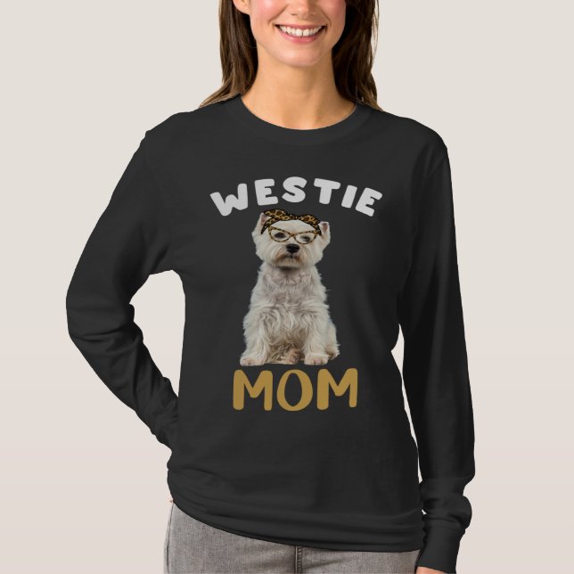 Camiseta Westie Mom Mama Maltese Dog Owner Leopard Print Wo (Anverso)