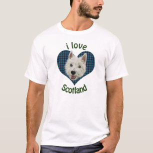 Camiseta Westie pequenito, amo Escocia
