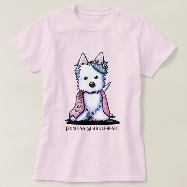 Camiseta Westie Princess Sparkleheart (Diseño del anverso)