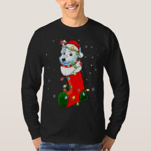 Camiseta Westie Santa Hat Westie Christmas Lights