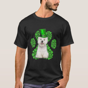 Camiseta Westie Shamrock Paw Clovers St Patrick's Day