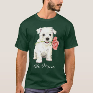 Camiseta Westie subió tarjeta del día de San Valentín