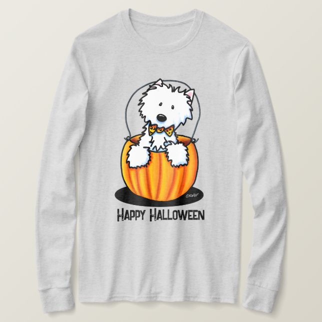 Camiseta Westie Terrier de Halloween (Anverso del diseño)