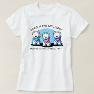 Camiseta Westie Trio Dog Amantes de KiniArt