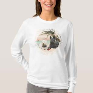 Camiseta Westie y Scottie en la playa de Palmy