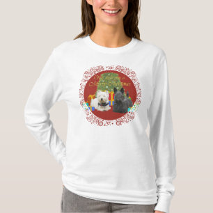 Camiseta Westie y Scottie Feliz Navidad