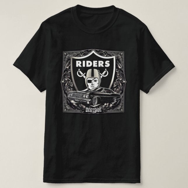 Camiseta westside 1990 raiders lowrider impala riders  (Diseño del anverso)