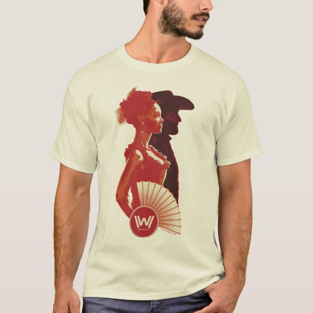 Camiseta Westworld | Retrato de plantilla de Maeve y Hector (Anverso)